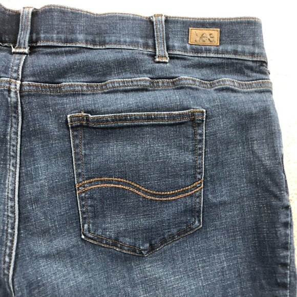 Lee Womens Jeans Plus Size 22W Petite Bootcut Mid Rise Flex Motion Denim Blue - Picture 11 of 15